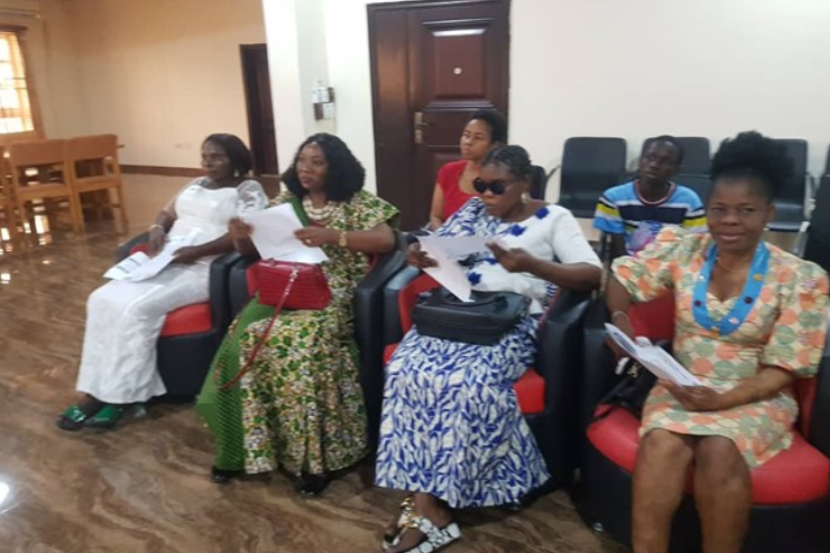 Women Leaders in Bayelsa State and Person with Special Needs on behalf of NDEBUMOG during Advocacy Visit for Women Economic Inclusion through the PIA to the Chairman of Bayelsa State Council of Traditional Rulers, King Bubaraye Dakolo on Thursday 11th August 2022.