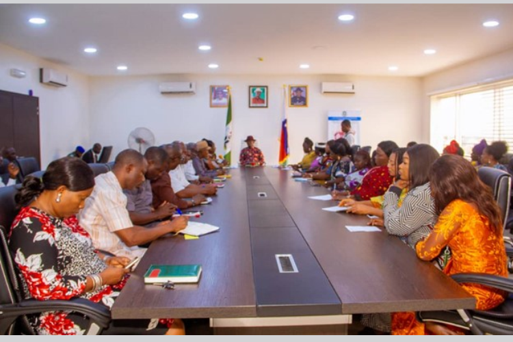 A coalition of women in Bayelsa State on behalf of NDEBUMOG’s 30% Advocacy Campaign for Women’s Economic Inclusion through the PIA During Advocacy Visit to the Deputy Governor of Bayelsa State on Monday 1st August 2022.