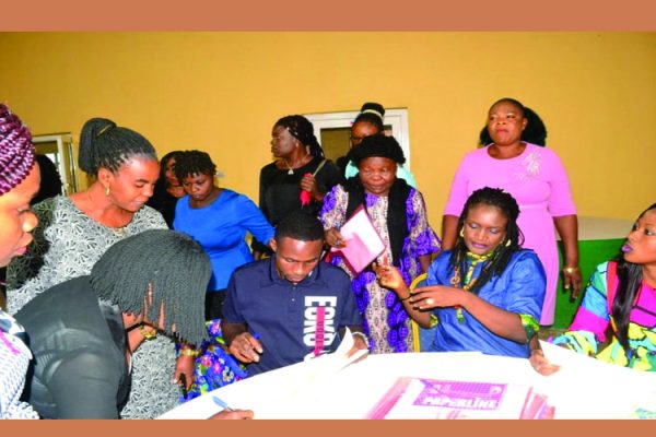 Registration desk during F4A Year 2 retreat for the unveiling of Nigeria Civic Space Protection Alliance in collaboration of Shadow Budget Groups 15th-16th July 2022.